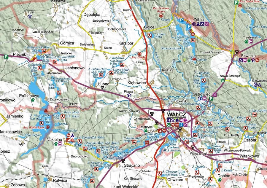 Mapa jezior PZW Zachodniopomorskie - znajdź najlepsze łowiska rybne